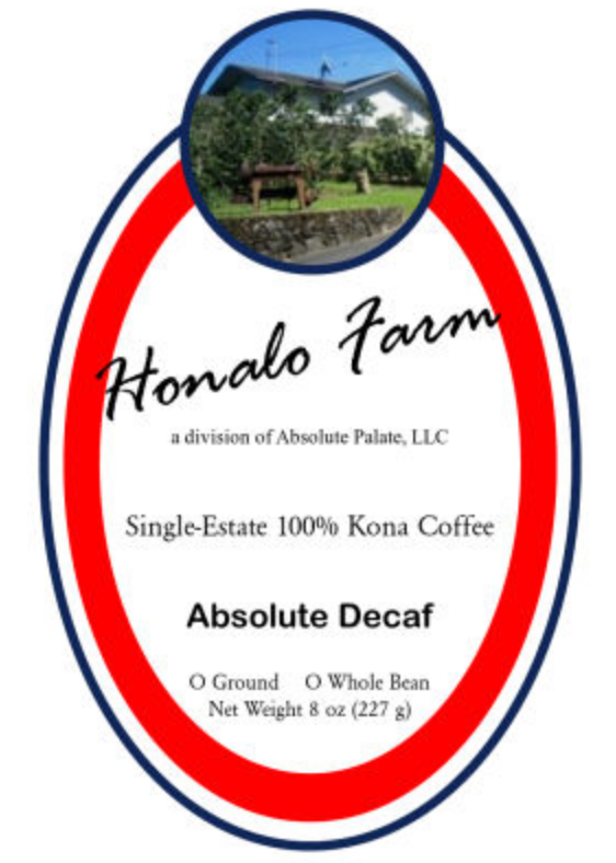 Honalo Farm Absolute Decaf 8-oz. - Click Image to Close